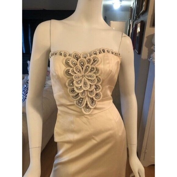 NWT $10K TEMPERLEY LONDON  SATIN SILK BEADED BODICE WEDDING GOWN SZ US 4 UK 8 - Picture 2 of 16